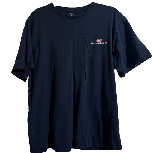 Vineyard Vines Navy Blue Classic Graphic Tee with Pink Whale Size Large - Picture 7 of 7